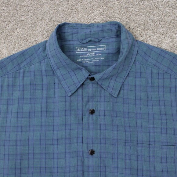 5.11 Tactical Select Covert Shirt Mens Large Blue Modal/Polyester S/S Button - Picture 5 of 12